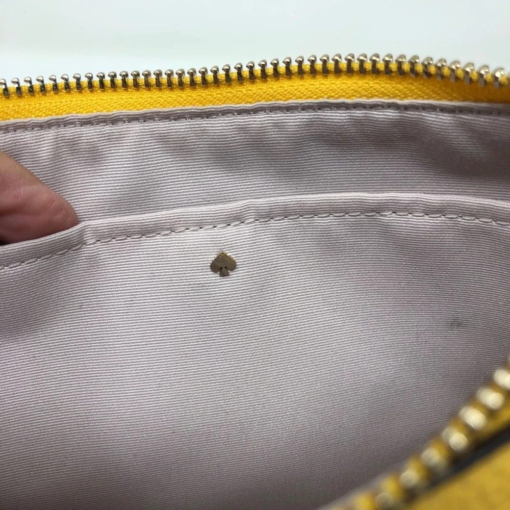 Kate Spade Hudson Medium Convertible Crossbody Purse Womens Small Yellow Leather - Picture 10 of 15